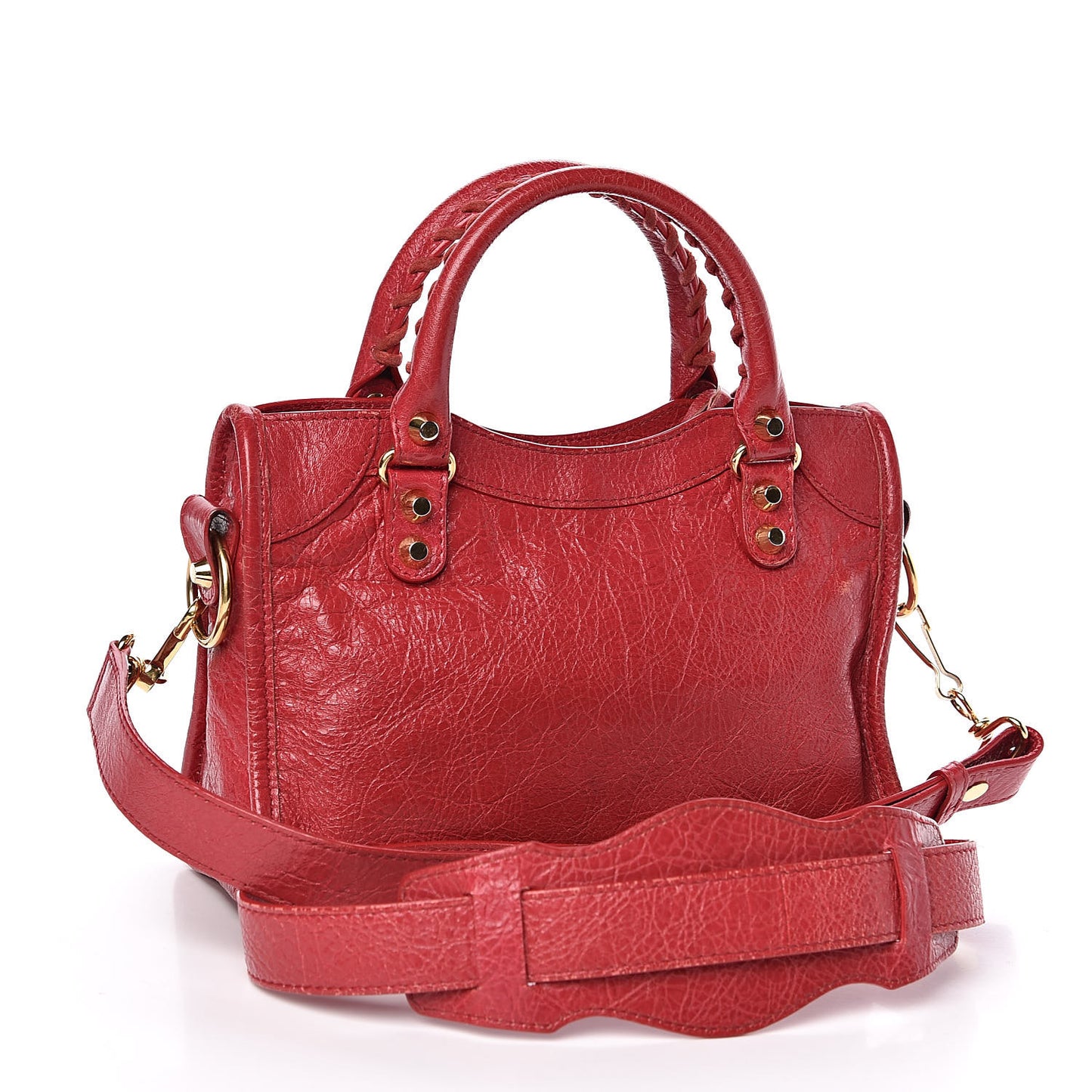 Agneau Classic Gold Hardware Mini City Rouge Sapphire