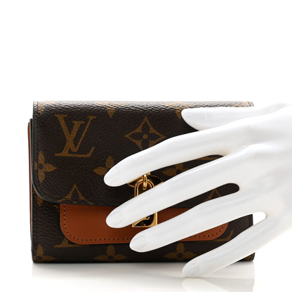 Louis Vuitton Monogram Flower Lock Compact Wallet Caramel 2 of 12