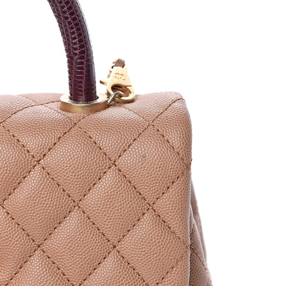 Chanel Caviar Lizard Quilted Mini Coco Handle Flap Beige 11 of 14