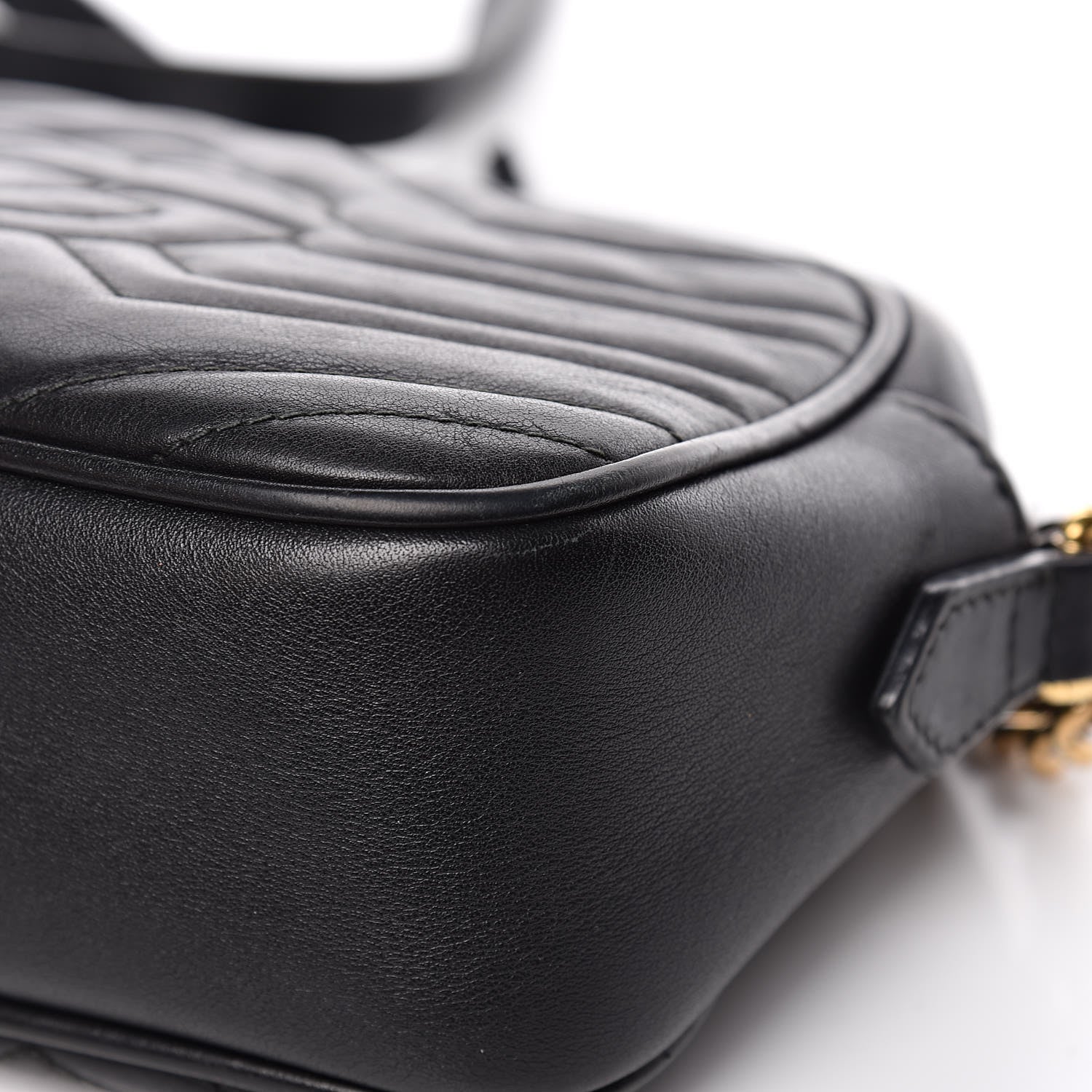 Gucci Calfskin Matelasse Small GG Marmont Chain Shoulder Bag Black 17 of 17