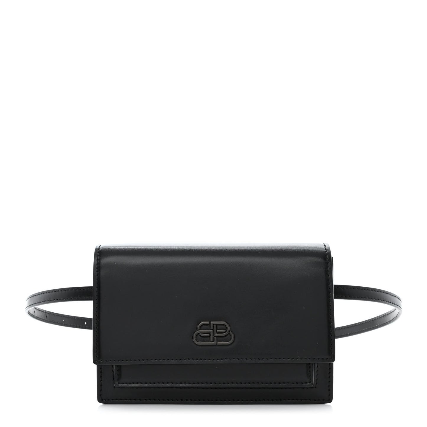 Shiny Box Calfskin Monochrome XS Sharp Belt Bag Black