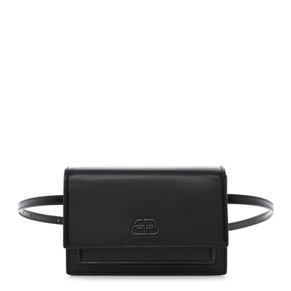 Balenciaga Shiny Box Calfskin Monochrome XS Sharp Belt Bag Black 1 of 15