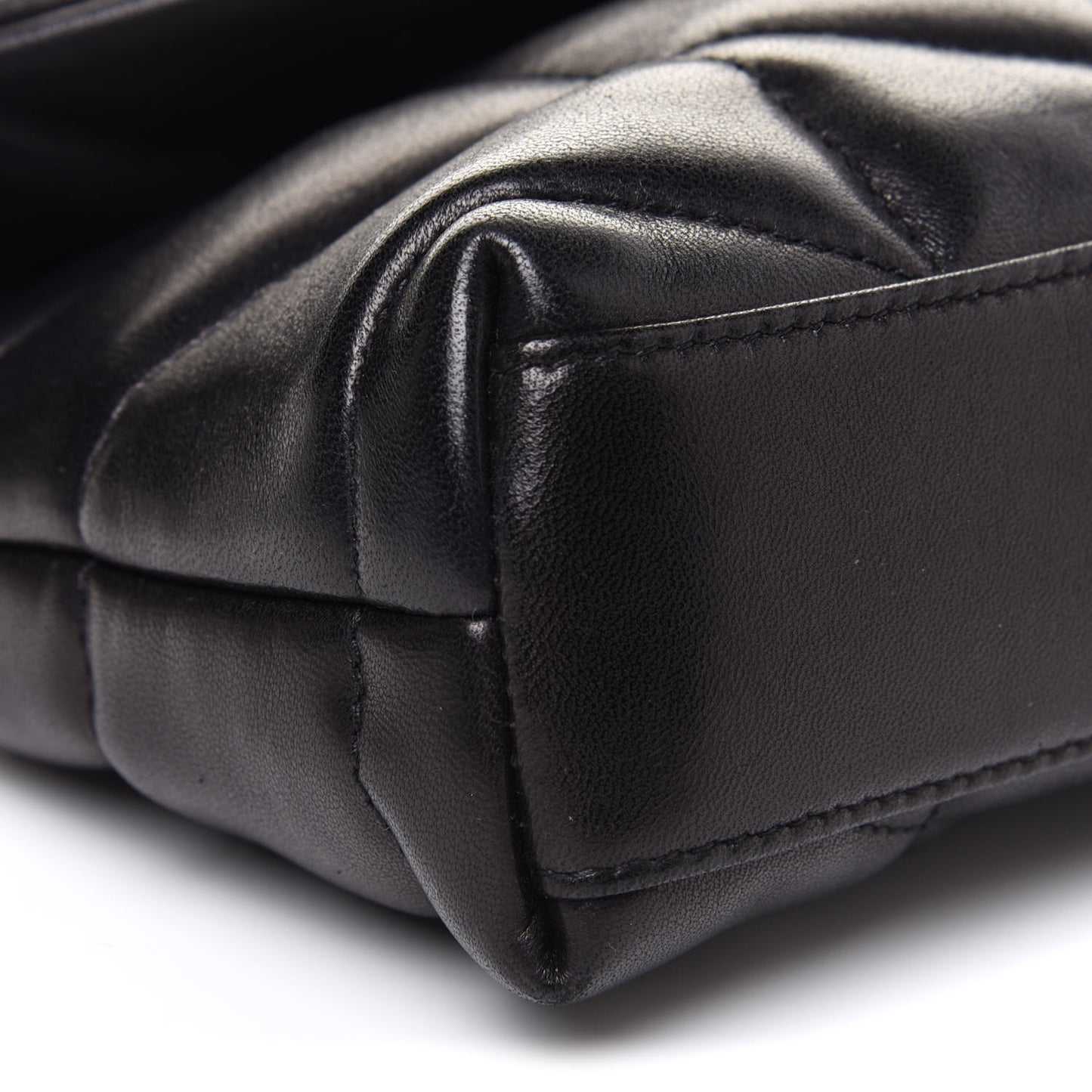 Lambskin Monogram Loulou Puffer Pouch Clutch Black