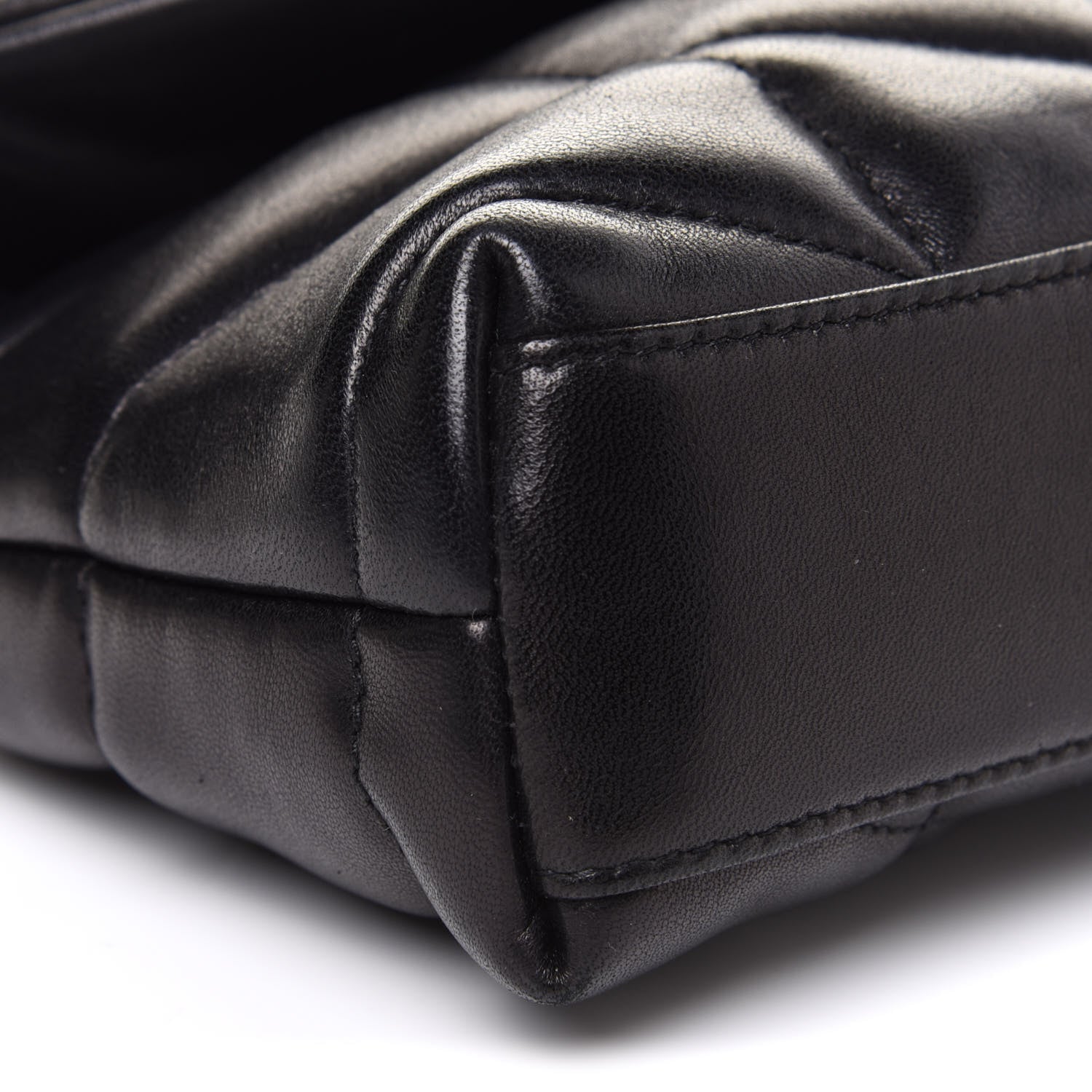 Saint Laurent Lambskin Monogram Loulou Puffer Pouch Clutch Black 9 of 12