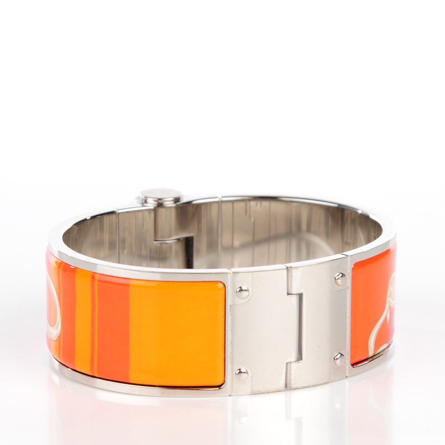 Hermes Enamel Printed Wide Brides De Gala Hinged Bracelet S 3 of 6
