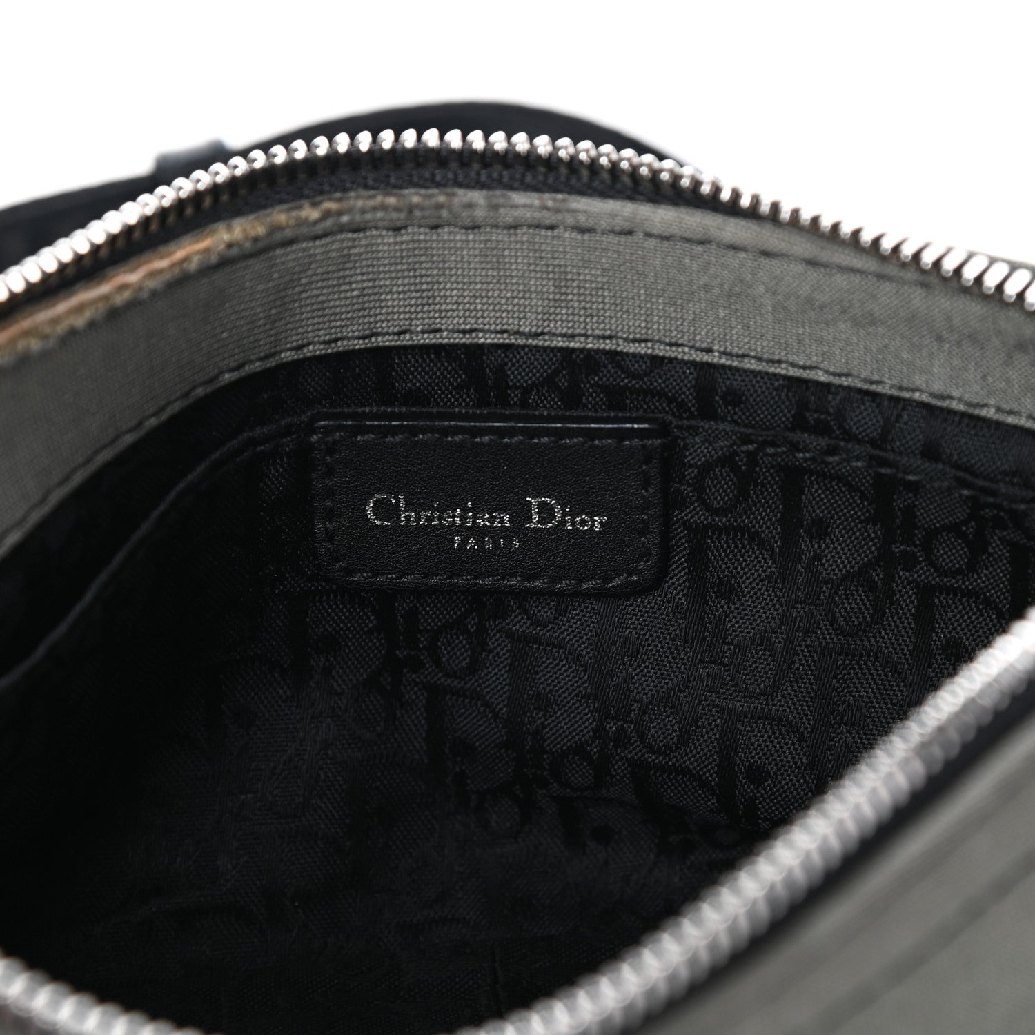 Christian Dior Silk Jersey Crystal Hardcore Shoulder Bag Grey Black 6 of 9