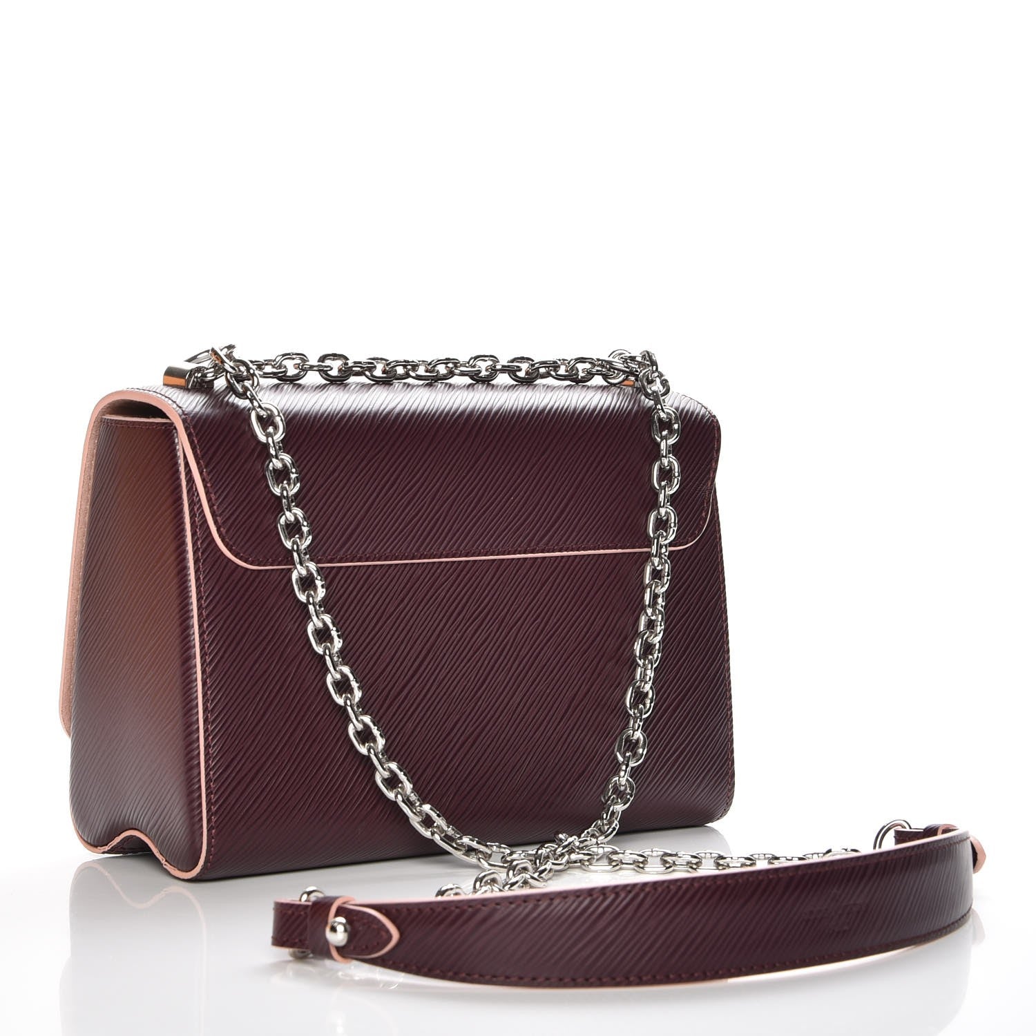 Louis Vuitton Epi Twist Shoulder Bag MM Prune Rose Poudre 3 of 9