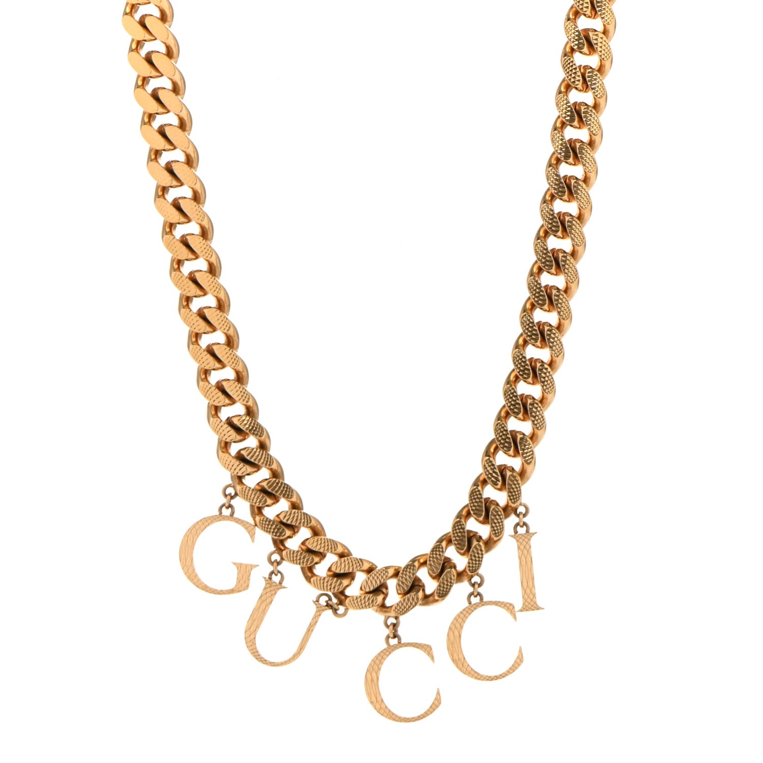 Gucci Script Choker Necklace Gold 1 of 6