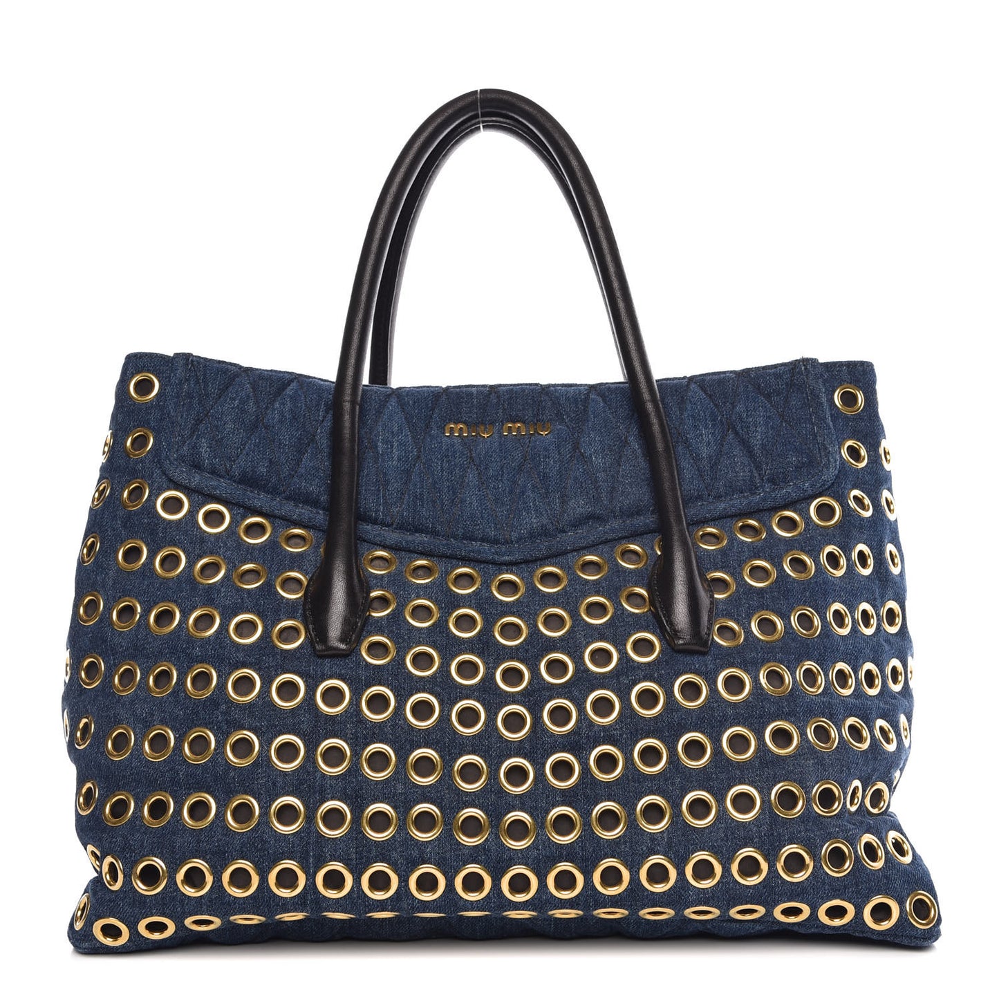 Denim Matelasse Grommet Tote Avio