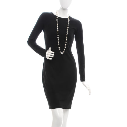 Chanel Crystal Pearl CC Long Necklace Silver 2 of 5