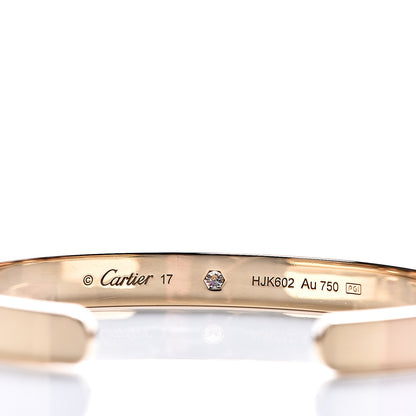 Cartier 18K Yellow Gold 1 Diamond LOVE Cuff Bracelet 17 4 of 5