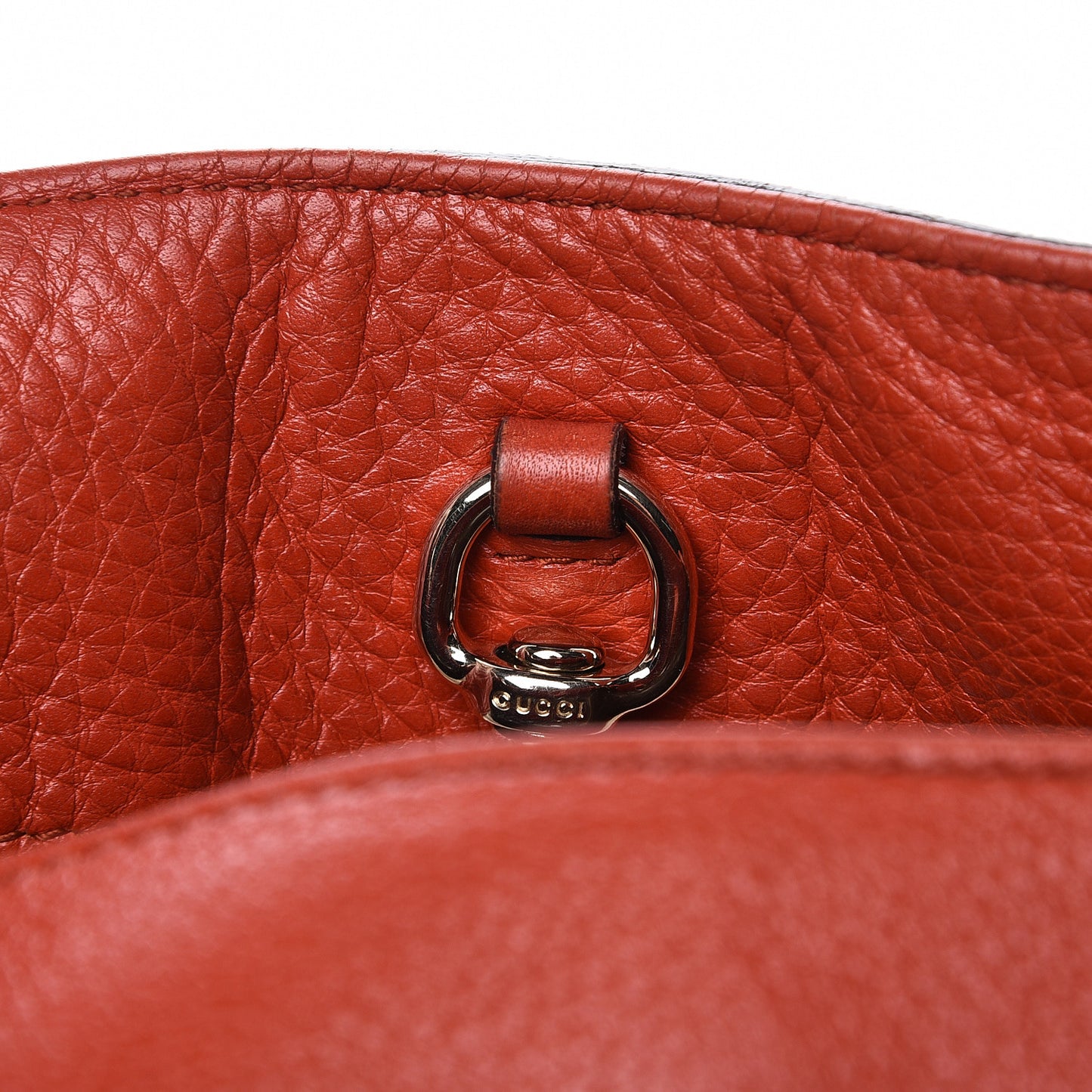Pebbled Calfskin Medium Soho Chain Shoulder Bag Sun Orange