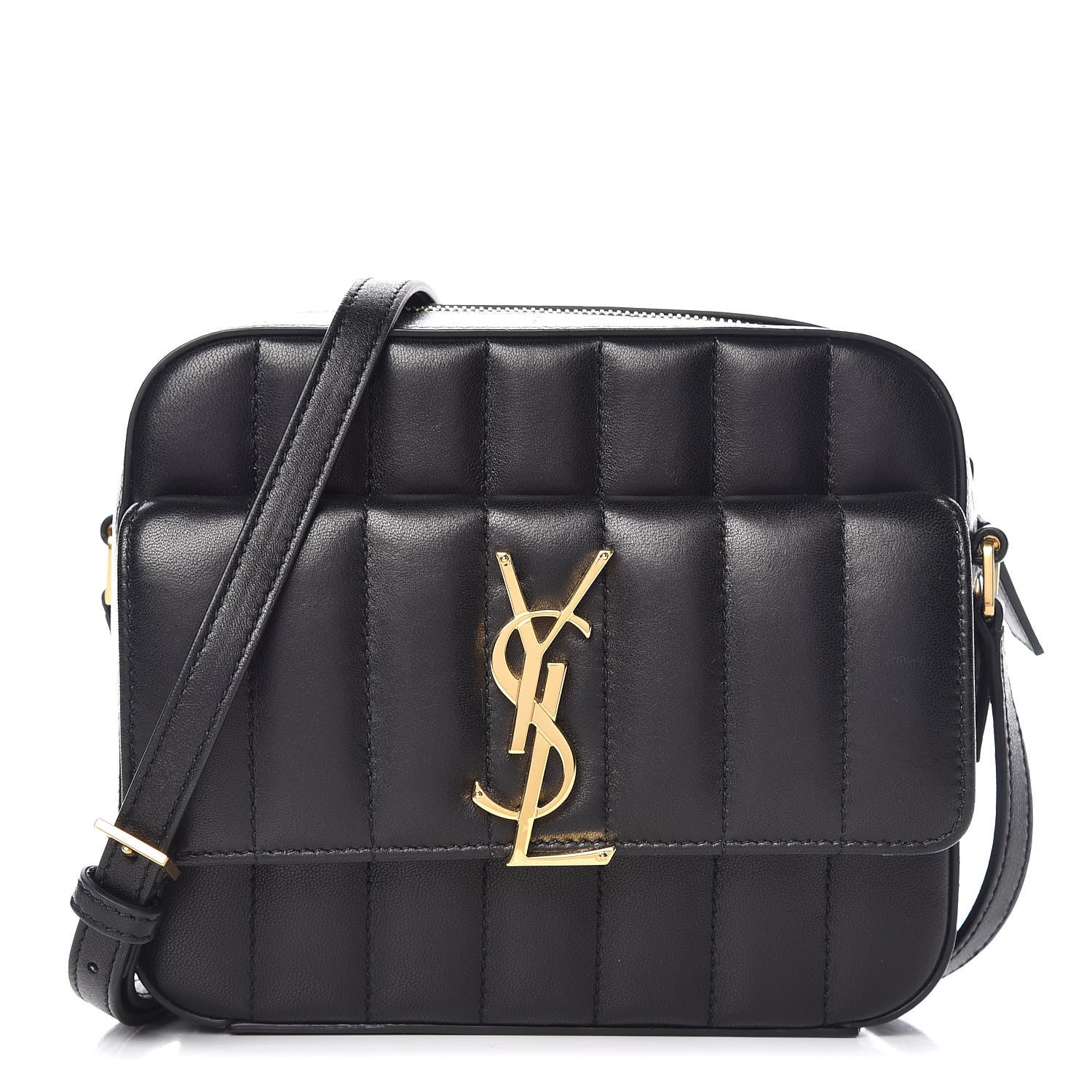 Saint Laurent Lambskin Matelasse Monogram Vicky Camera Bag Black 1 of 10