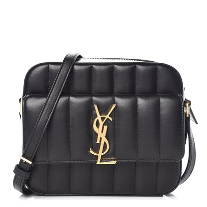 Saint Laurent Lambskin Matelasse Monogram Vicky Camera Bag Black 1 of 10