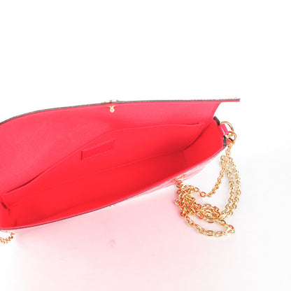 Louis Vuitton Vernis Felicie Pochette Chain Wallet Hot Pink 5 of 7