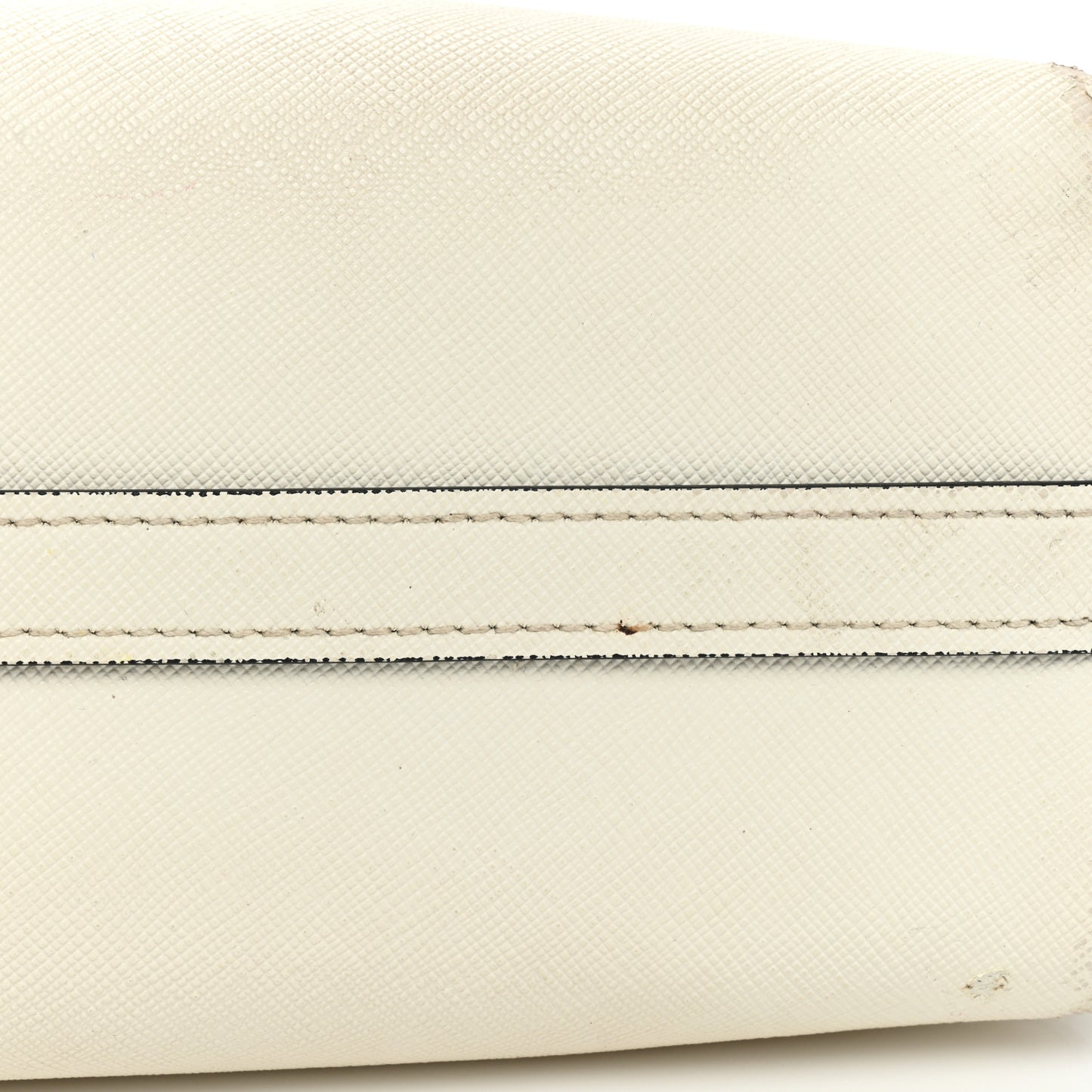 Saffiano Soft Calfskin Zippered Tote White