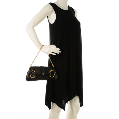 Gucci Python Horsebit Chain Clutch Black 2 of 7