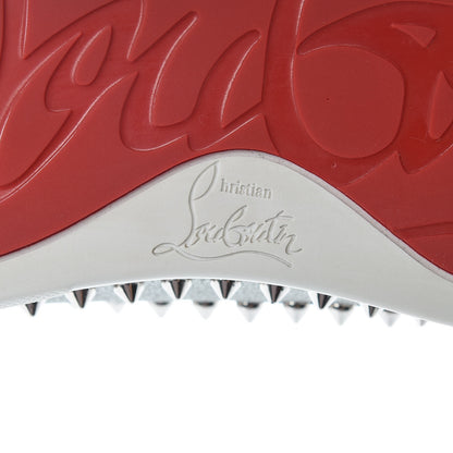 Christian Louboutin Calfskin Spikes Womens Pik Boat Glitter Sneakers 37 Silver 7 of 9