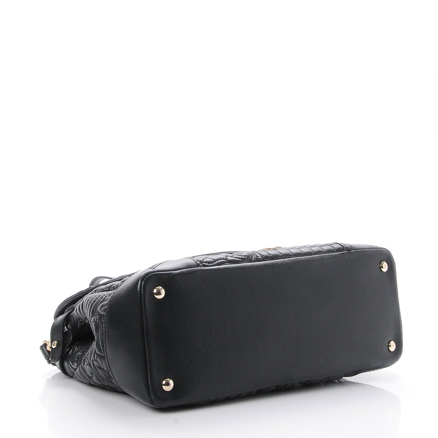 Versace Barocco Quilted Nappa Altea Vanitas Satchel Black 4 of 9