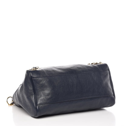 Balenciaga Chevre Gold Metallic Edge Hardware Velo Bleu Nuit Dark Sea 5 of 10