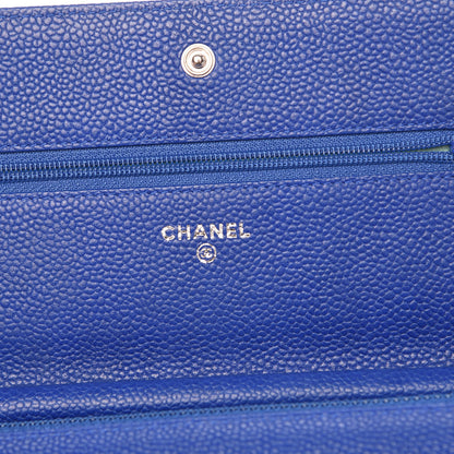 Chanel Caviar Wallet on Chain WOC Blue 8 of 12