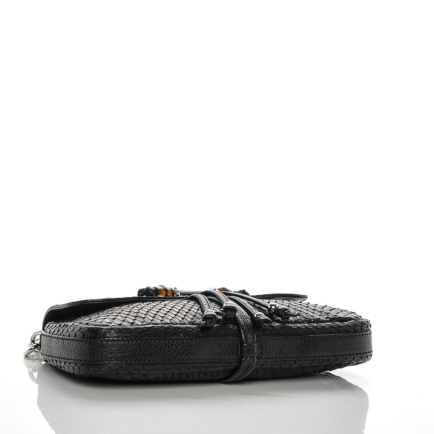 Gucci Python Bamboo Croisette Evening Bag Black 4 of 6
