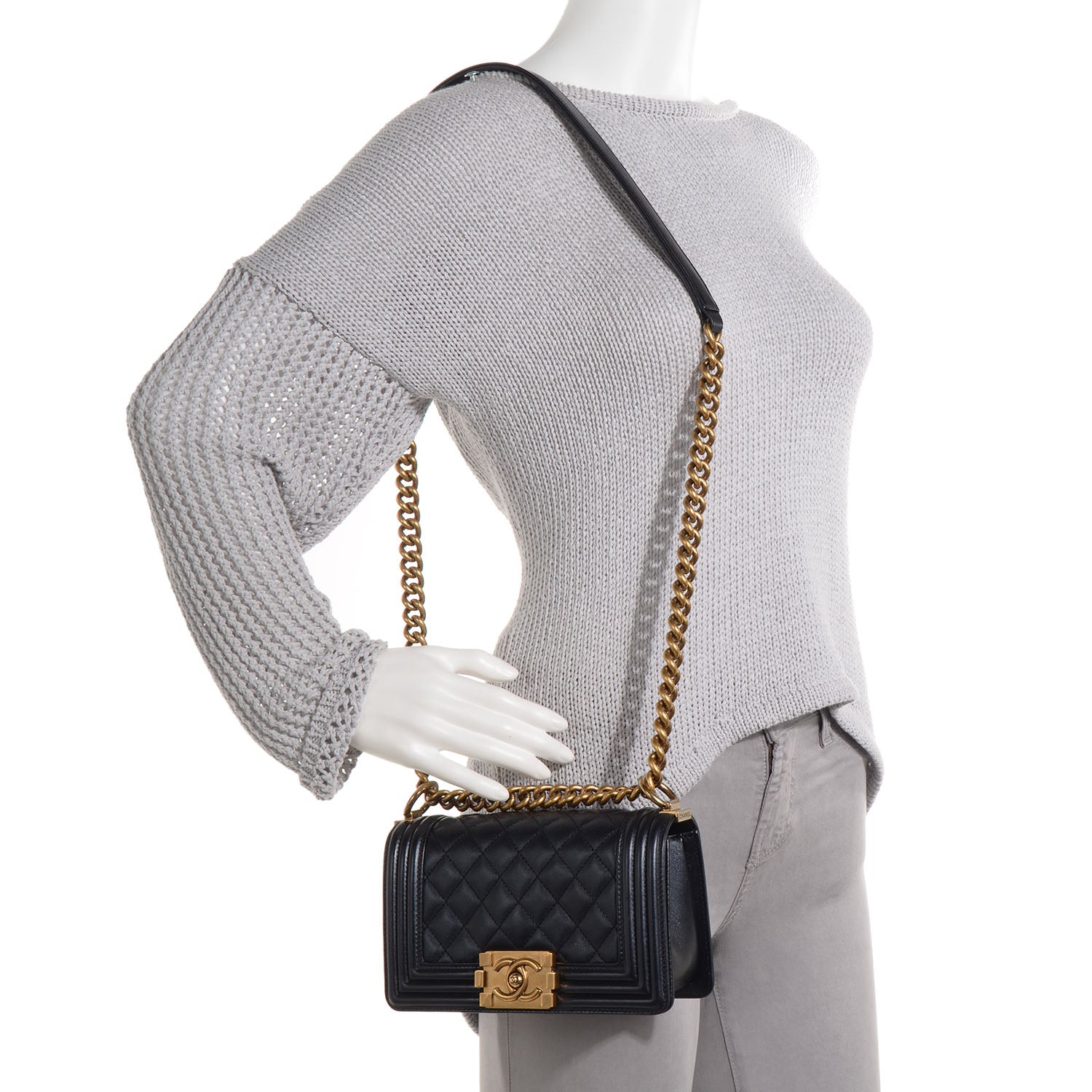 Chanel Lambskin Quilted Small Boy Flap Black 2 of 7