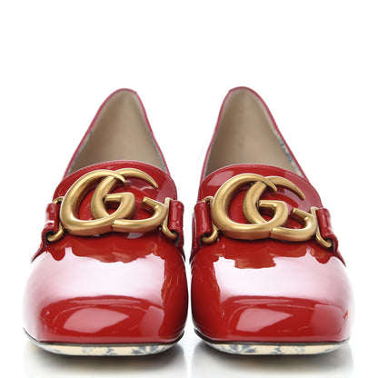 Gucci Vernice GG Victoire 55mm Loafer Pumps 38.5 Hibiscus Red 2 of 9
