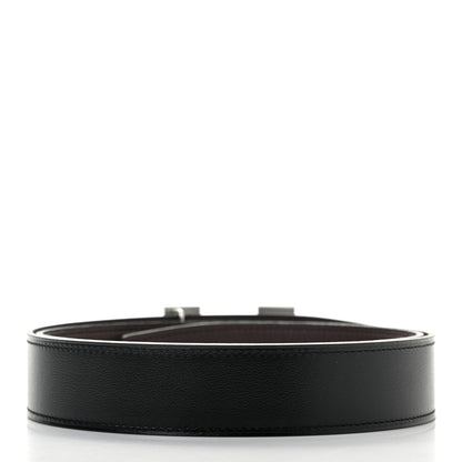 Hermes Box Togo 32mm Martelee H Belt 90 Black Chocolate 2 of 6