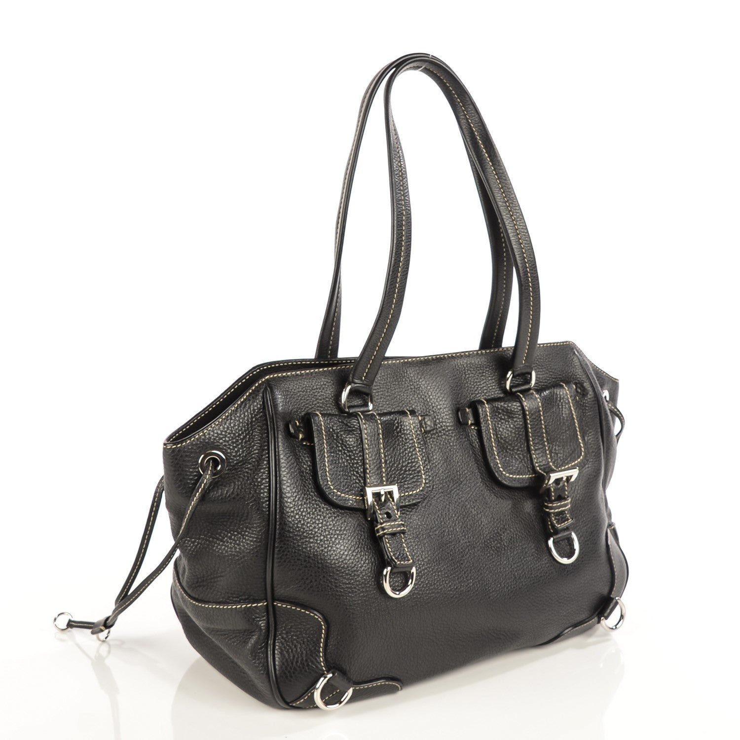 Prada Vitello Daino Shoulder Bag Nero Black 3 of 9