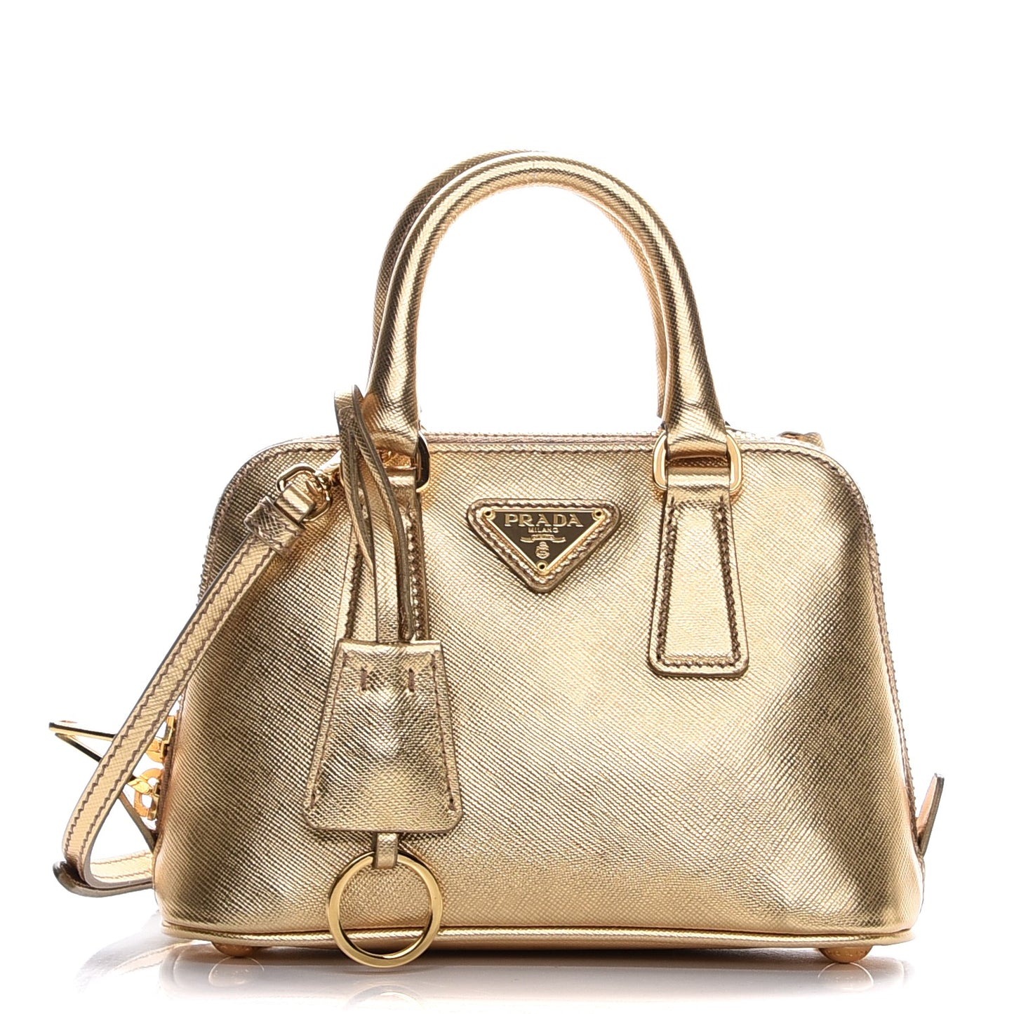 Saffiano Lux Mini Promenade Tote Platino