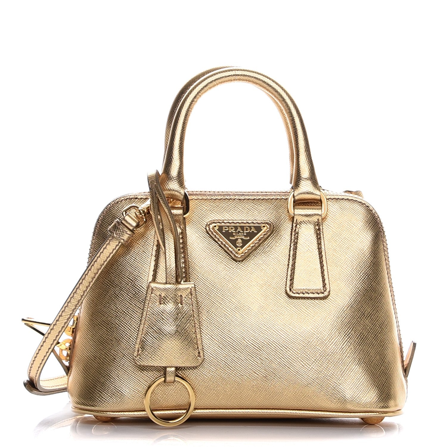 Prada Saffiano Lux Mini Promenade Tote Platino 1 of 9