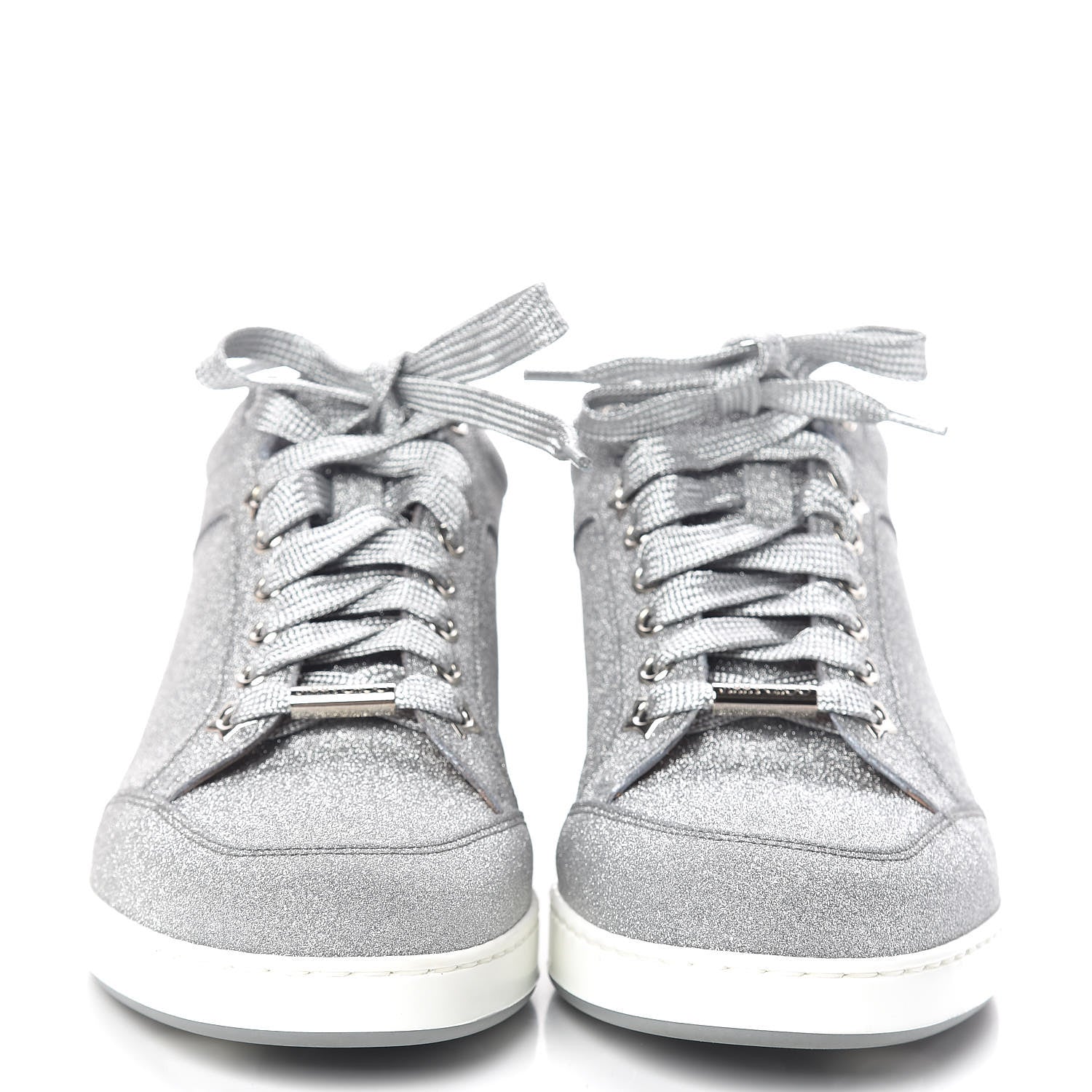 Jimmy Choo Glitter Miami Sneakers 38 Silver 2 of 11