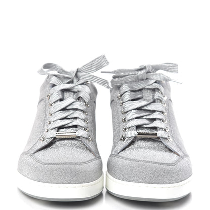 Jimmy Choo Glitter Miami Sneakers 38 Silver 2 of 11