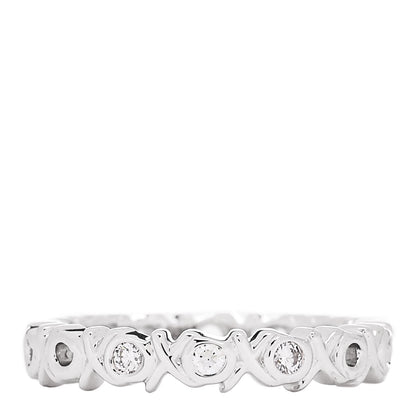 Tiffany 18K White Gold Diamond Paloma Picasso Graffiti Narrow Love and Kisses Ring 47 4 1 of 5