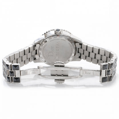 Christian Dior Stainless Steel Diamond Sapphire 33mm Christal Quartz Watch Black 4 of 5