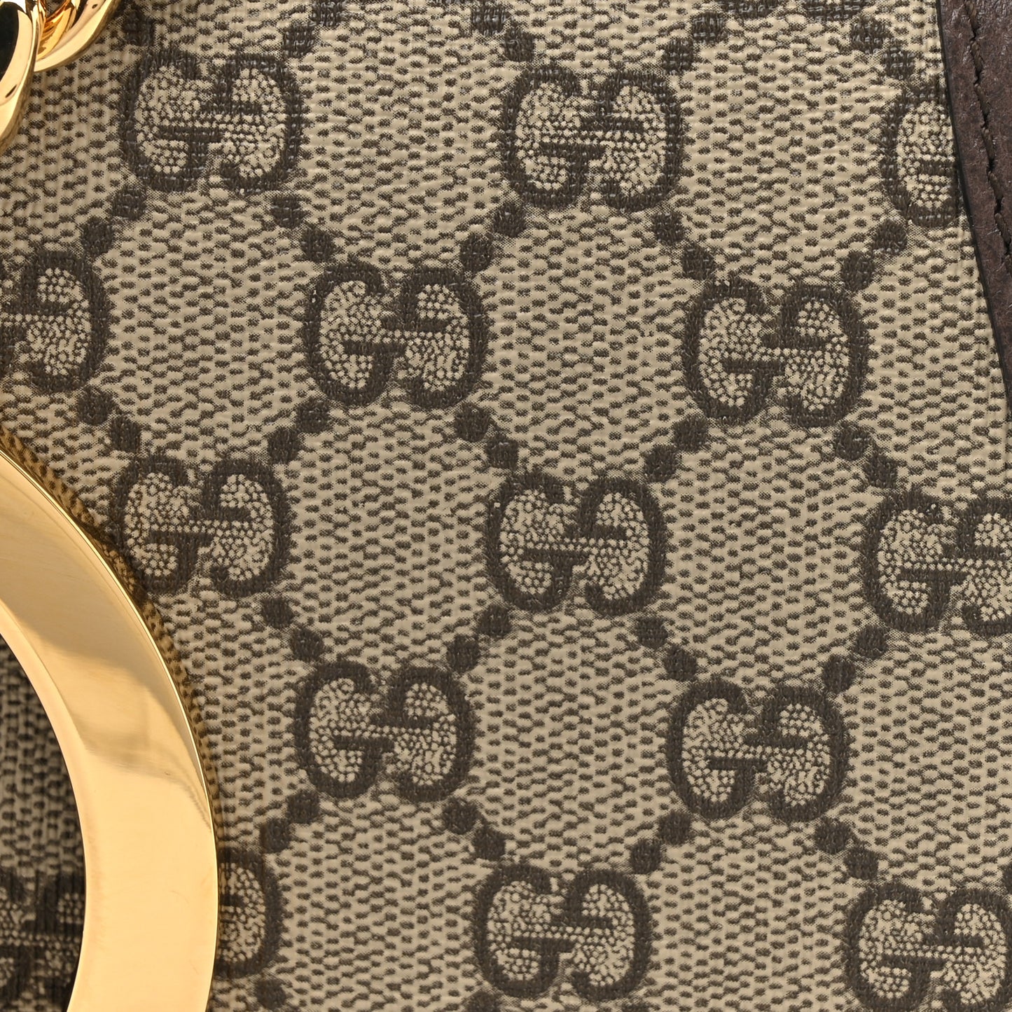 GG Supreme Monogram Textured Dollar Calfskin Blondie Chain Shoulder Flap Bag Beige Ebony New Acero