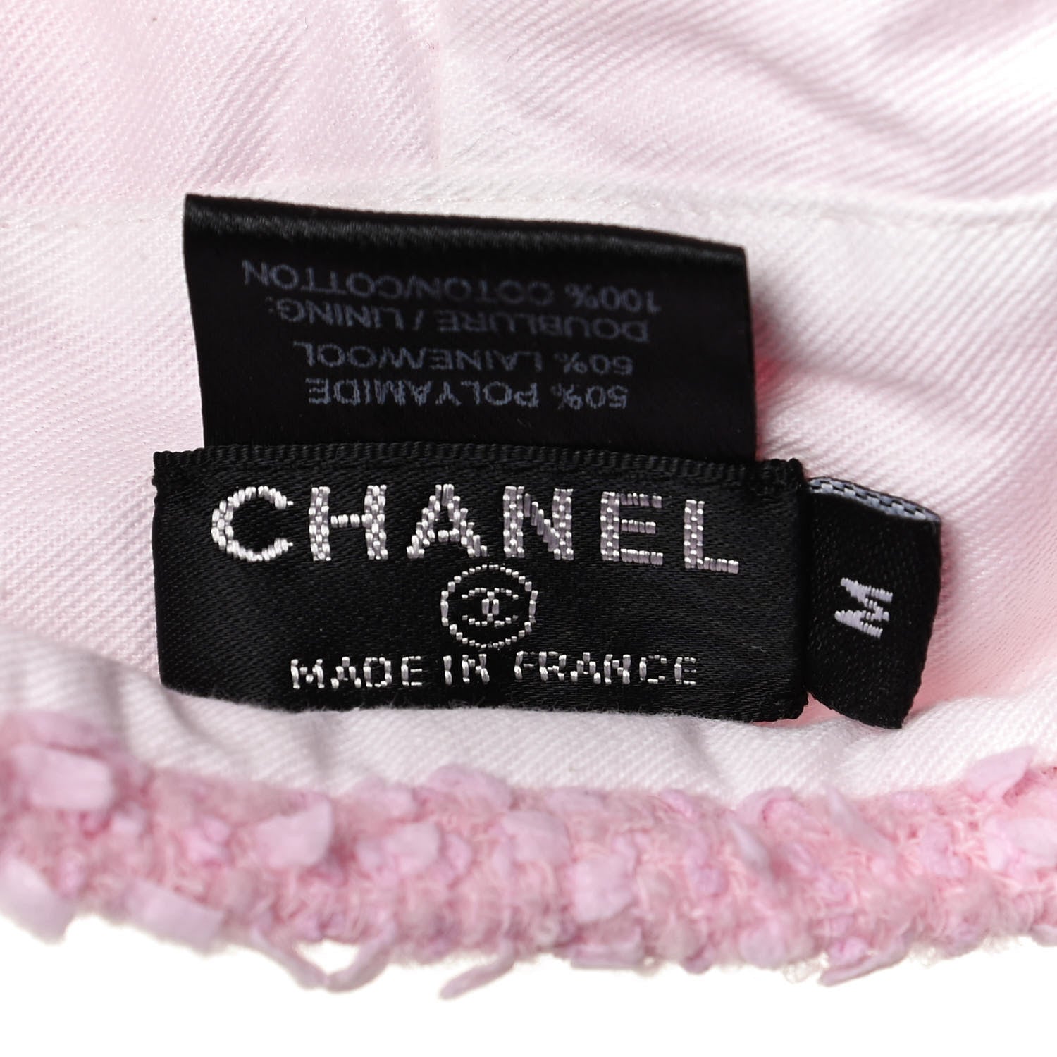 Chanel Cotton Tweed CC Beret Pink 4 of 4
