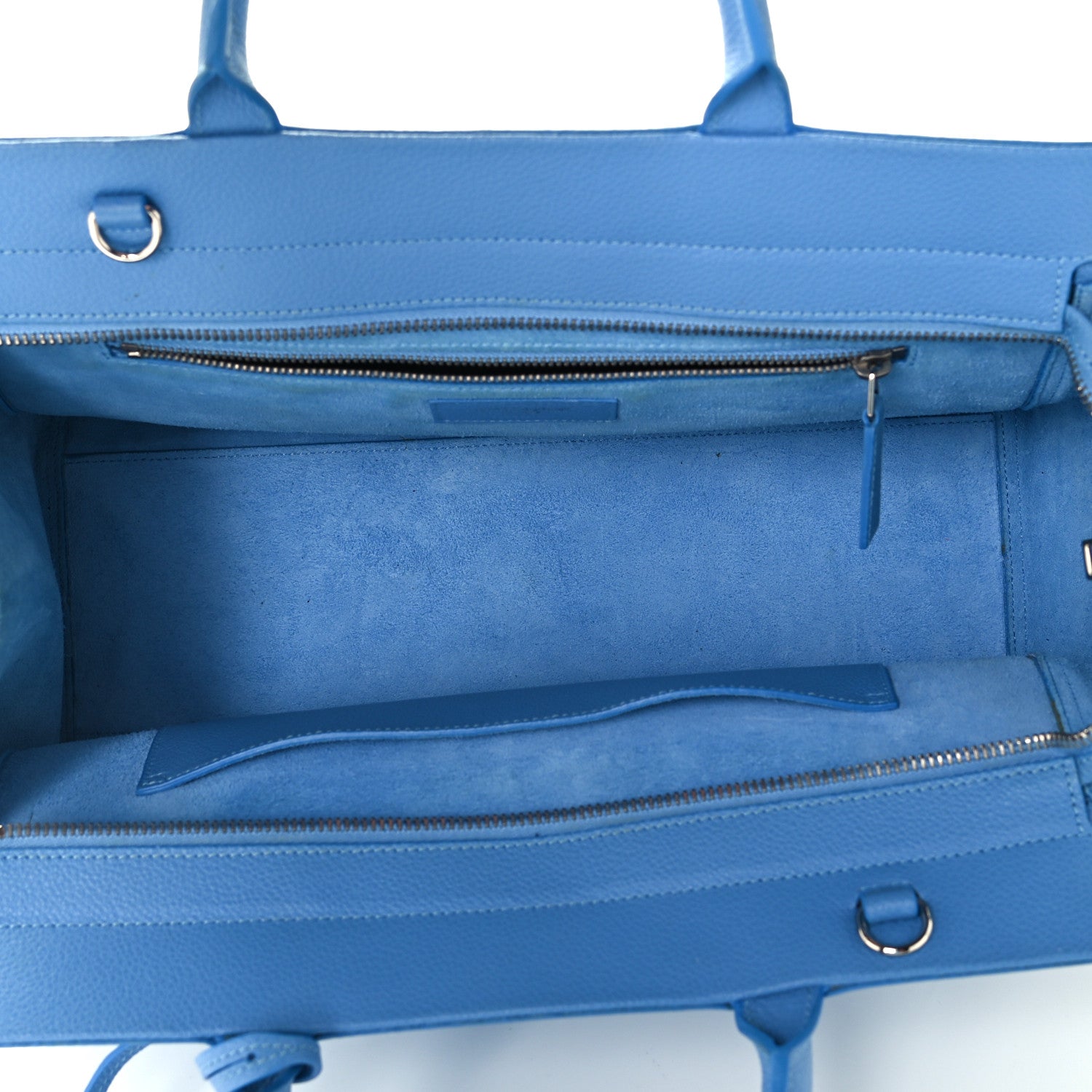 Saint Laurent Grained Calfskin Small Rive Gauche Cabas Blue Clair 5 of 12