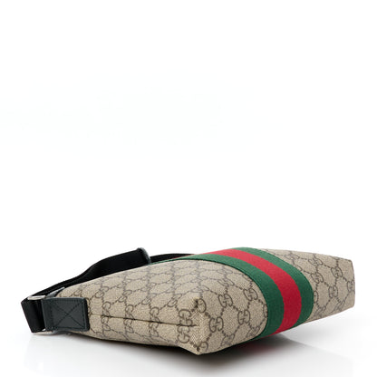 Gucci GG Supreme Monogram Web Messenger Bag Black 4 of 11