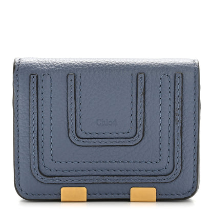 Chloe Grained Calfskin Marcie Compact Wallet Royal Navy 1 of 11