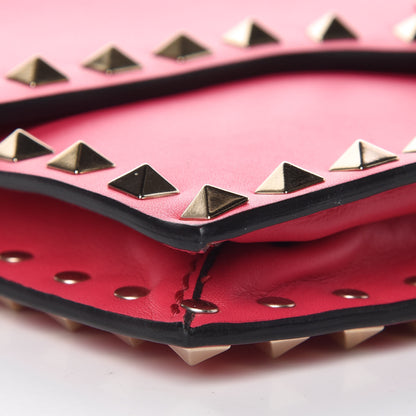 Valentino Garavani Vitello Rockstud Flip Lock Wristlet Clutch Deep Fuxia 5 of 9