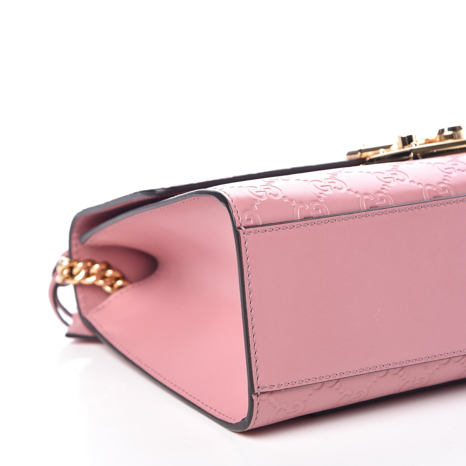 Gucci Guccissima Signature Medium Padlock Shoulder Bag Rose Baby Candy 8 of 9