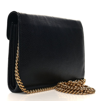 Gucci Calfskin GG Marmont Chain Wallet Black 3 of 12
