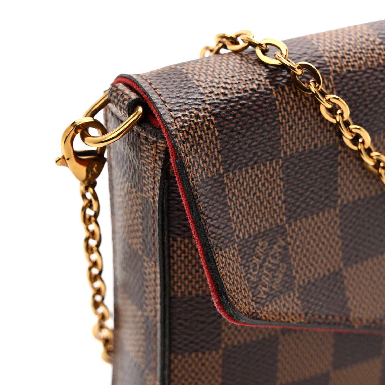 Louis Vuitton Damier Ebene Pochette Felicie Chain Wallet 13 of 14