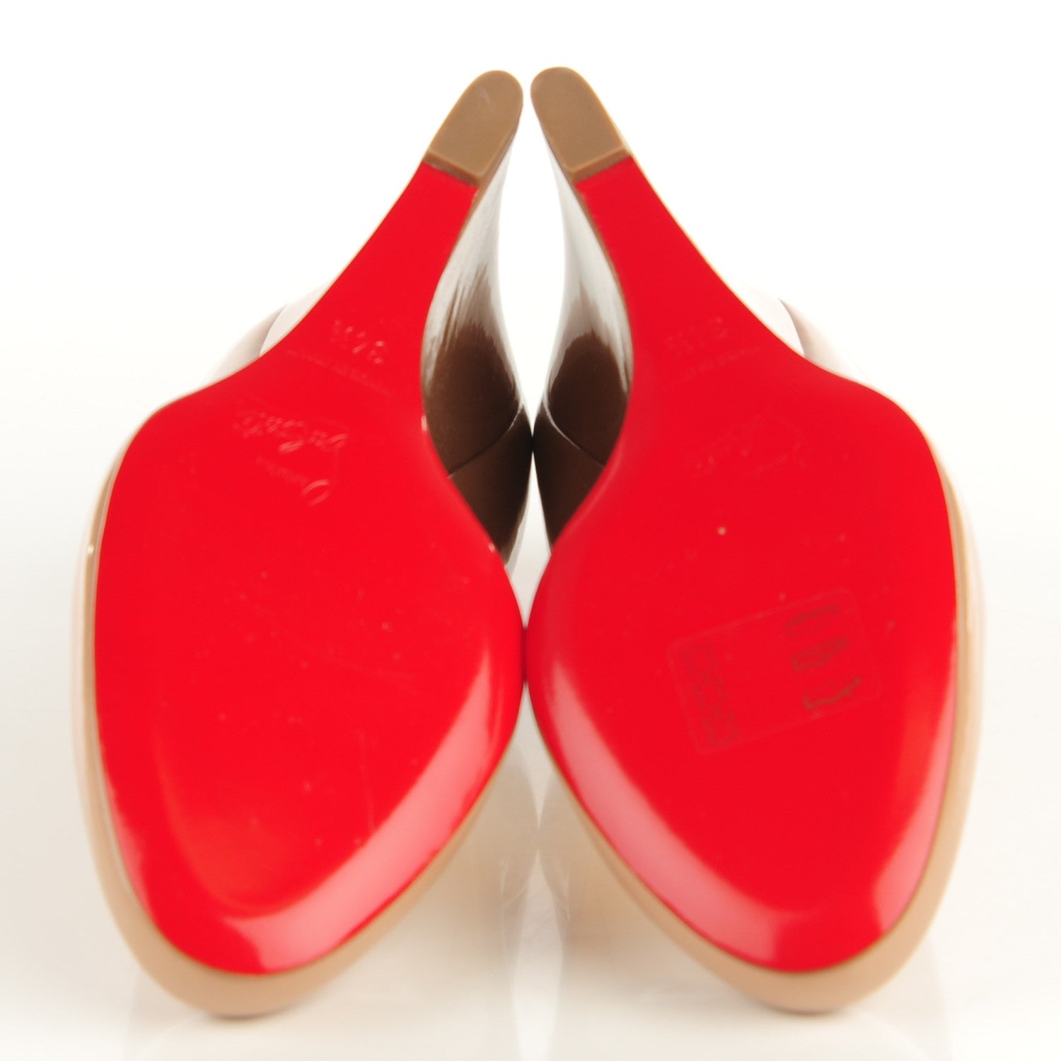 Christian Louboutin Patent Ron Ron Zeppa 85 Wedges 34.5 Nude 5 of 7