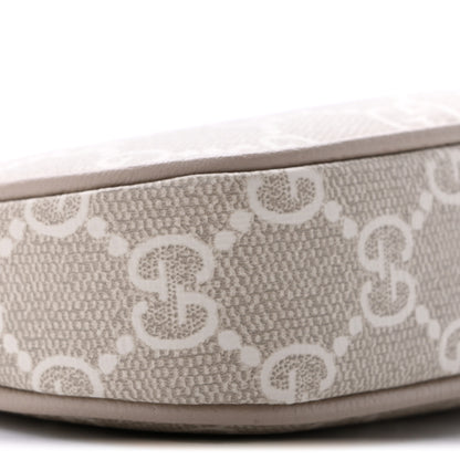 Gucci GG Supreme Monogram Textured Dollar Calfskin Web Mini Ophidia GG Handbag Beige Mystic White Oatmeal 9 of 12