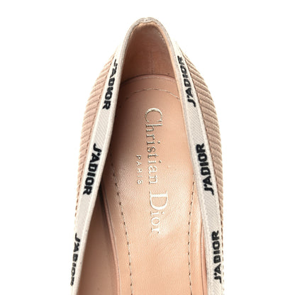 Christian Dior Technical Canvas Ribbon Embroidered J'Adior 65mm Pumps 39.5 Powder Nude 7 of 10