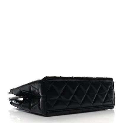 Chanel Shiny Aged Calfskin Quilted Nano Kelly Shopper Black 4 of 10