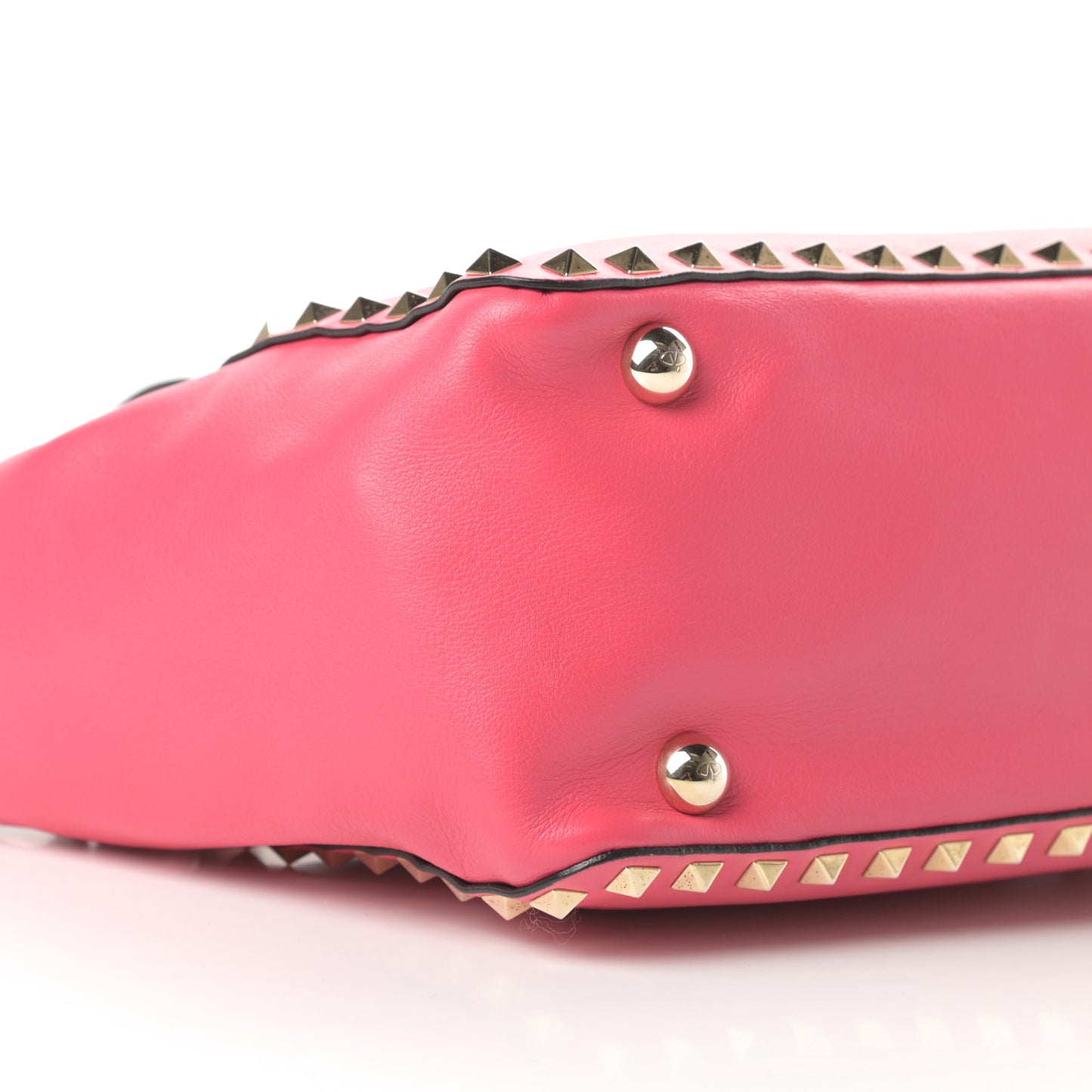 Vitello Small Rockstud Tote Deep Rose